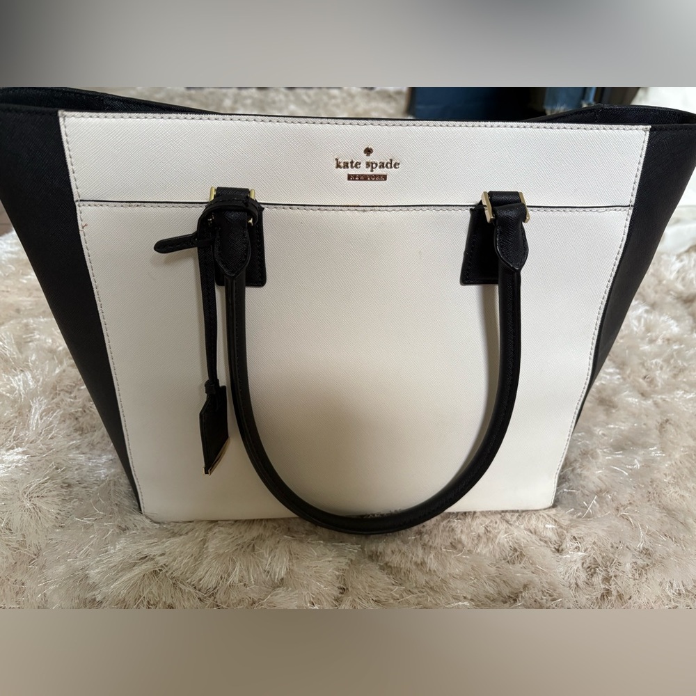 Kate Spade Black and Ivory Structured Tote